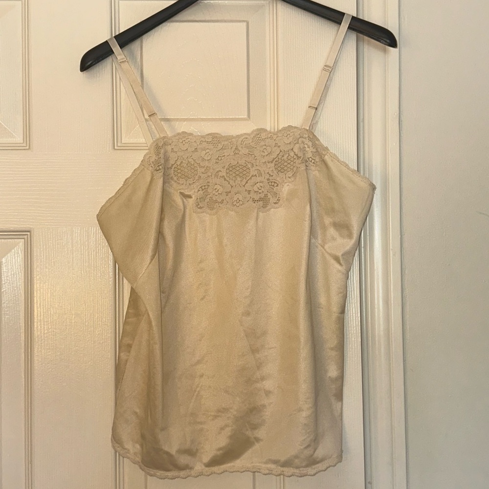 Vintage lace slip top